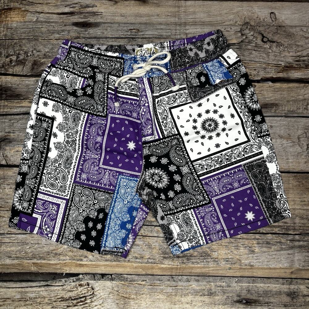 Drill Clothing Fresh Prints Mens Shorts Bandana Patchwork Size Medium NEW